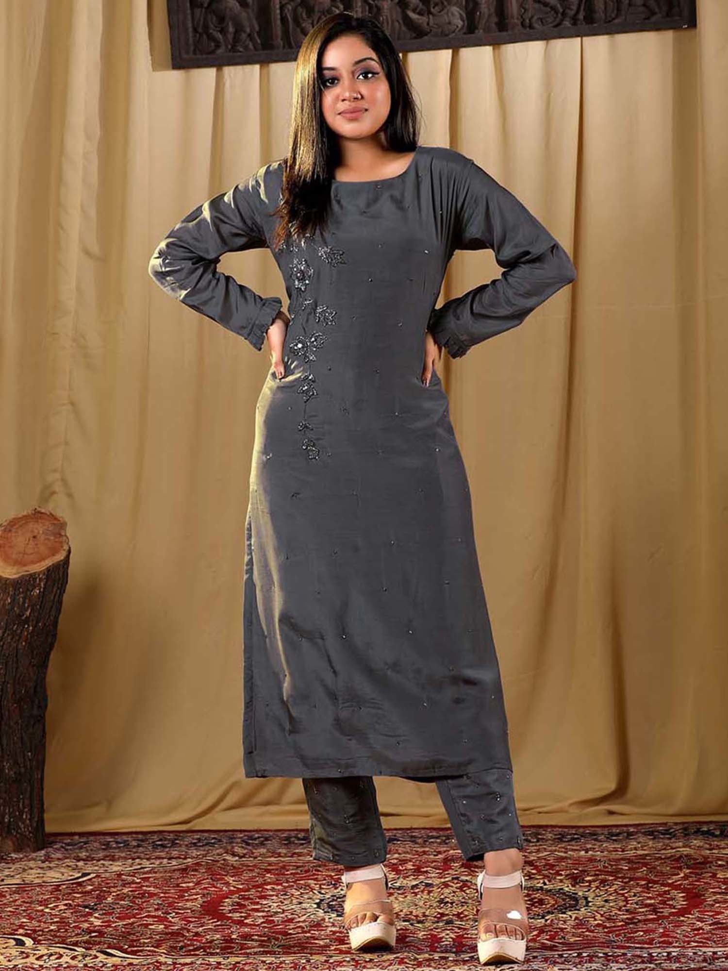 gray kurti