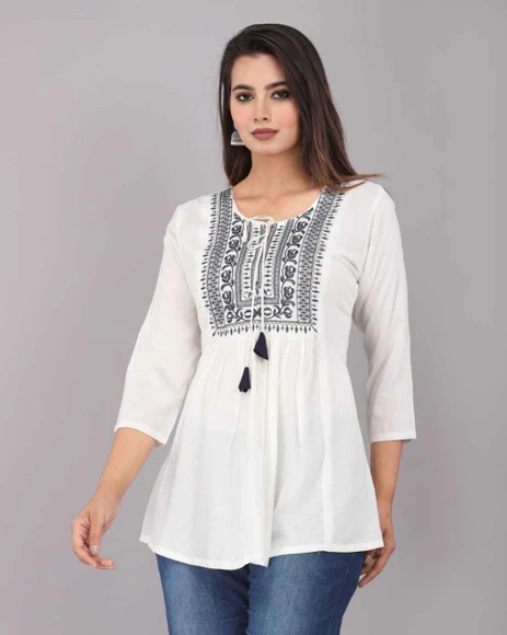 cotton kurti white